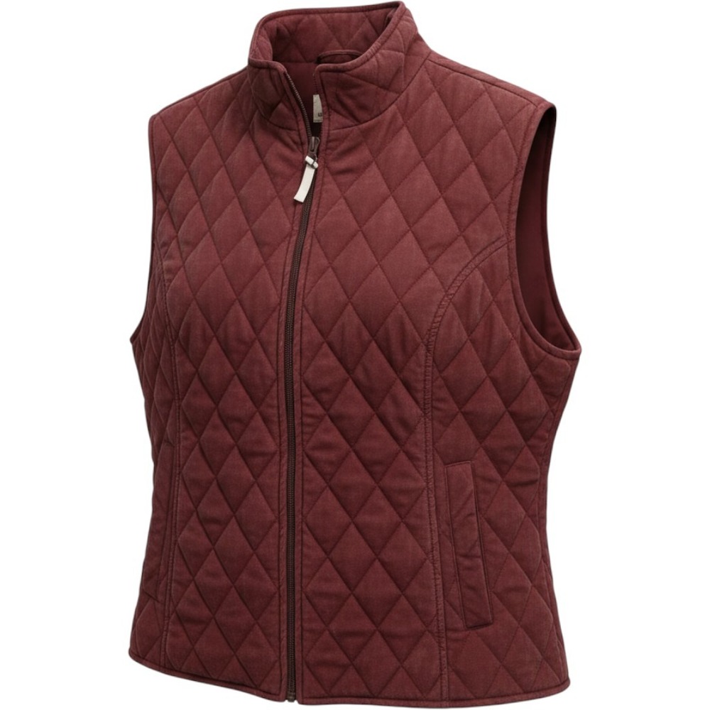 Carraig Donn Ireland Women XL Burgundy Quilted Full Zip Vest Teflon Coated